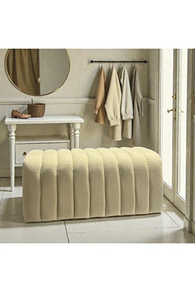 Framgan Luxury Yarma Bench – 8 Yarmalı Gövde, Bej Döşeme, Hol ve Yatak Ucu İçin