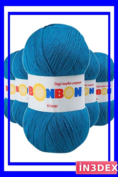 İN3DEX Dark Blue Crystal Yarn 5-Pack for Hand Knitting