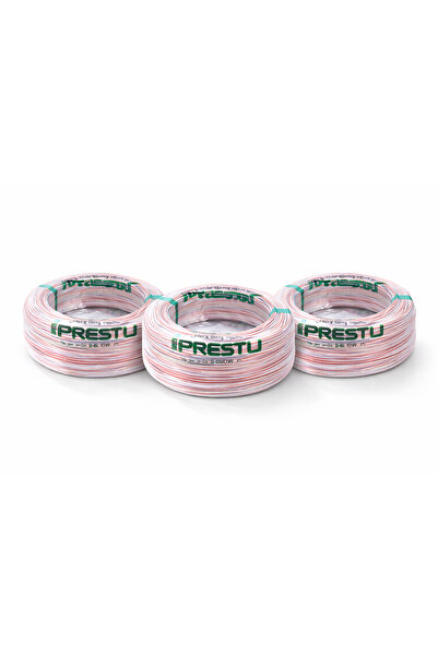 KONDEL AYDINLATMA 300 Metre Prestij 2x0,75 mm² CCA Kordon Kablo – Şeffaf Kırm...