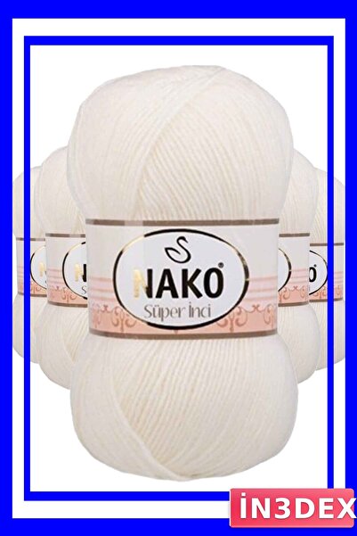 İN3DEX Ecru Colored Hand Knitting Yarn Set 5-Pack