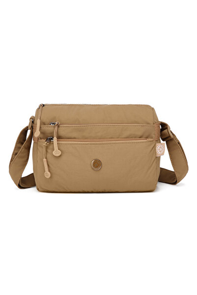 Hüvendo Smart Bags Brown Women's Shoulder Bag Lightweight Fabric Multi-Pocket...