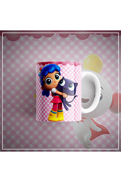 Velorina Children's Themed Porcelain Mug 300 ml – Cute Girl Figure on a Cloud...