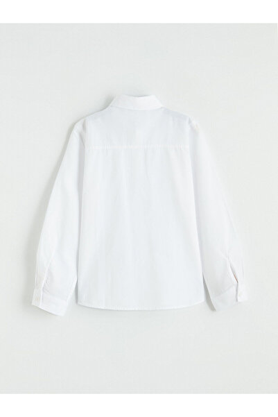 LC Waikiki Λευκό μακρυμάνικο πουκάμισο Oxford για αγόρια