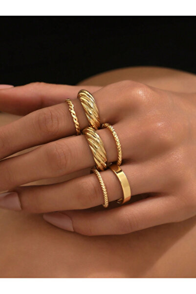 Ervalina 6-Piece Burgu Basic Ring Set