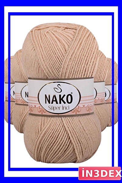 İN3DEX 5 Pieces 100 Grams Camel Hair Knitting Yarn with Pearl Pattern