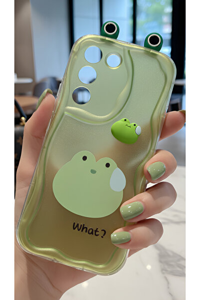 TechTrove حافظة هاتف مموجة بتصميم ضفدع أخضر لطيف ثلاثي الأبعاد متوافقة مع هات...