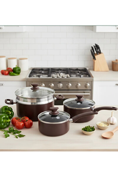 Greenpan Cambridge Red 3-Piece Cookware Set (16 cm – 20 cm – 24 cm + 24 cm St...