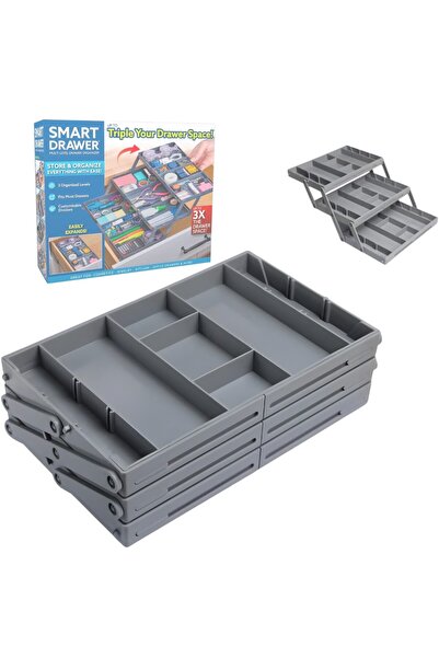 MACVI ® 3-Tier Expandable Drawer Organizer for Jewelry &amp; Cosmetics, Adjus...