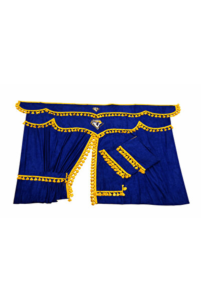 Yaz Perdele albastre pentru camionul Volvo FH cu ciucuri galbeni