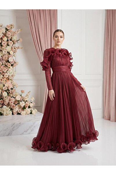 YuSeM Ruby Abiye Bordo