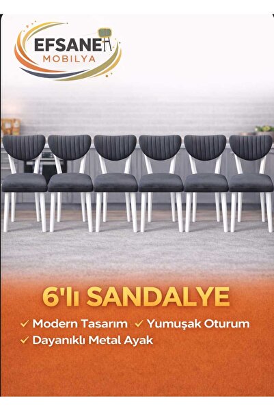 Efsane i.E.G ELMA SANDALYE 6 ADETSALON MUTFAK YEMEK ODASI SALON BALKON BAHÇE ...