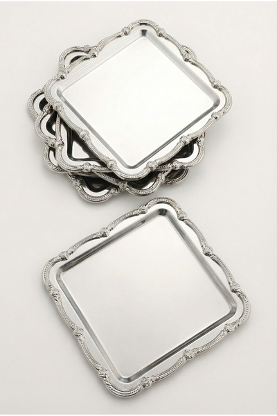 AKSESUAR EVRENİ Daztek Silver 6-Piece Stainless Steel Silver Frame Coffee Pre...