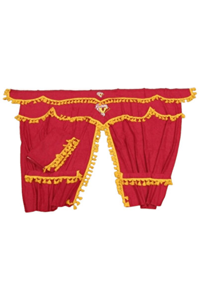 Yaz Perdele roșii pentru camionul Volvo FH cu ciucuri galbeni