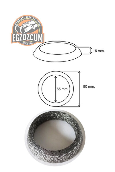 EGZOZCUM Peugeot 405 / 504 Uyumlu Egzoz Boğaz Contası - Pejo Halka Tel Örgülü...