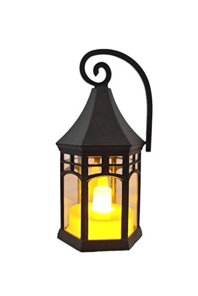 Bashaer Home Ramadan Lantern with LED Light Beige 13cm