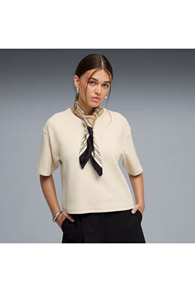 Puma Ess Elevated Tee Women's Beige T-Shirt 69181387