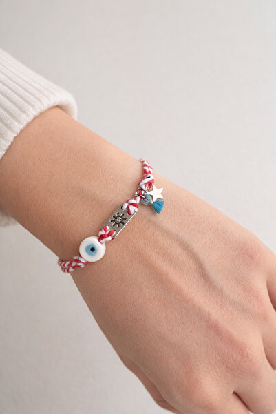 EL YAPIMI Marteniçka Gümüş Sallantılı Bileklik