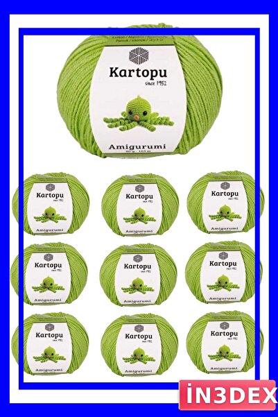 İN3DEX Amigurumi Knitting Yarn Set 10 Pieces 50 Grams
