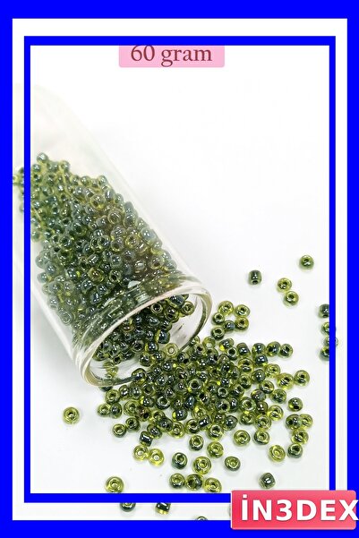 İN3DEX خرز زجاجي أخضر شفاف متنوع 3 مم، مادة للهوايات