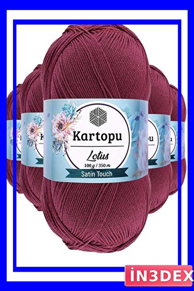 İN3DEX Bougainvillea Colored 5-Piece Knitting Yarn Set for Making Bikinis and...