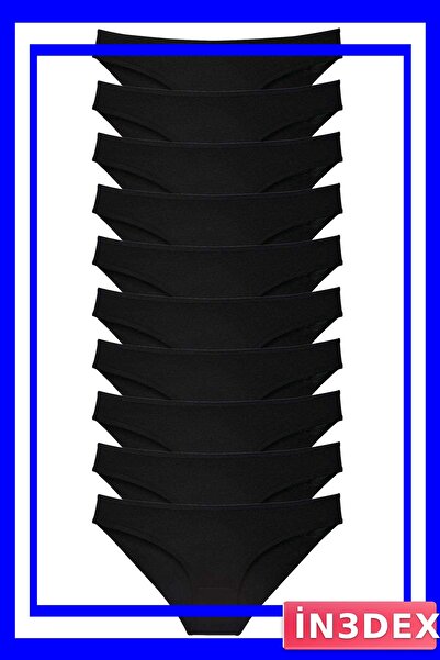 İN3DEX Set of 10 Lycra Women's Underwear Black Color