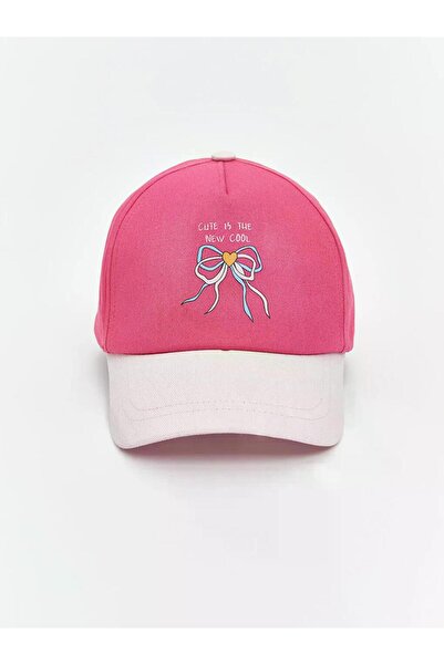 LC Waikiki Lcw Eco Fuchsia Bow Printed Girls' Cap Hat