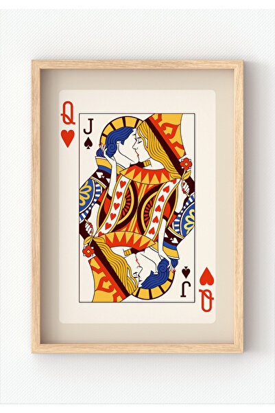 MIOVI WORKS King & Queen Love | Çerçeveli Aşk Temalı İskambil Kartı Romantik ...