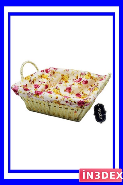 İN3DEX Square Patterned Wicker Bread Storage Basket
