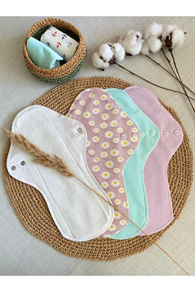 ECOSOFT Yıkanabilir Doğal Kadın Pedi Gece XL Lohusa 4'lü %100 Pamuk ve Bambu