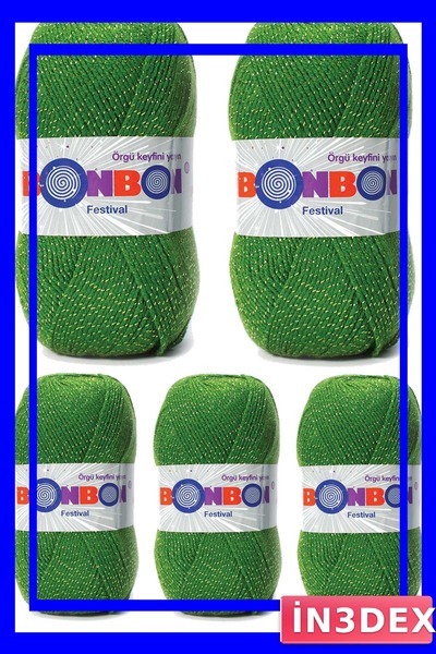 İN3DEX Sequined Knitting Yarn Set with 5 Different Color Options