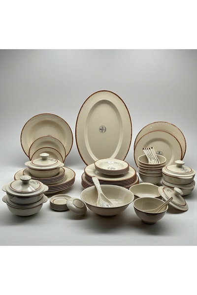 cc bin shihon Luxury 57-piece melamine dinner set for 6 people, marble color,...