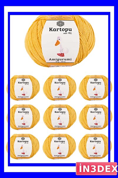 İN3DEX Amigurumi Knitting Yarn Set 10 Pieces 50 Grams