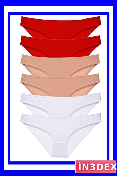 İN3DEX 6-Piece Lycra Women's Slip Panties Set Economic Package