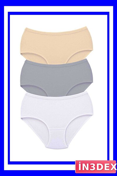 İN3DEX Women's High Waist Bato Panties 3-Pack Thick Elastic