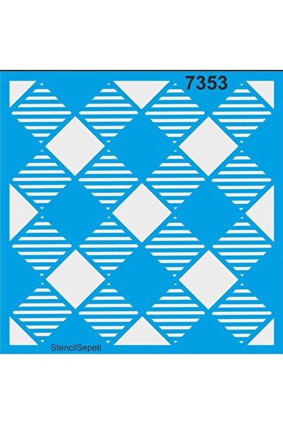 DERYA DESİNG ART Diagonal Pattern Stencil Template St7353 20x20 Cm