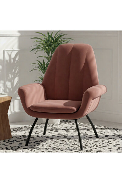 GLAMOURE HOME Upholstered living room chair in Velvet fabric, suitable for be...