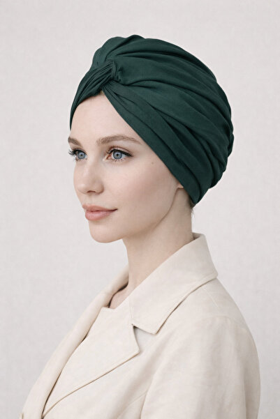 Şirin Giyim Aksesuar Burgu Hazır Bone Tesettür Hijab Zümrüt Yeşili - Hazır Bo...