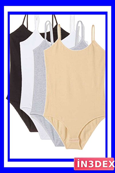 İN3DEX 4-Piece Snap-Front Bodysuit Set with String Straps for Women