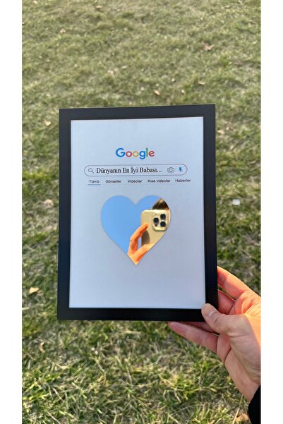 BİRBEYSTORE The Best Dad in the World Wooden Tabletop Mirror Model with Table...