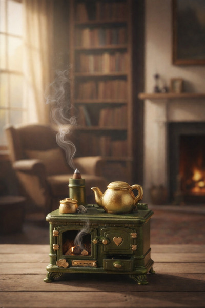 Show Art Hediyelik Soba Modeli Geri Akış Tütsülük Yeşil Varyantı