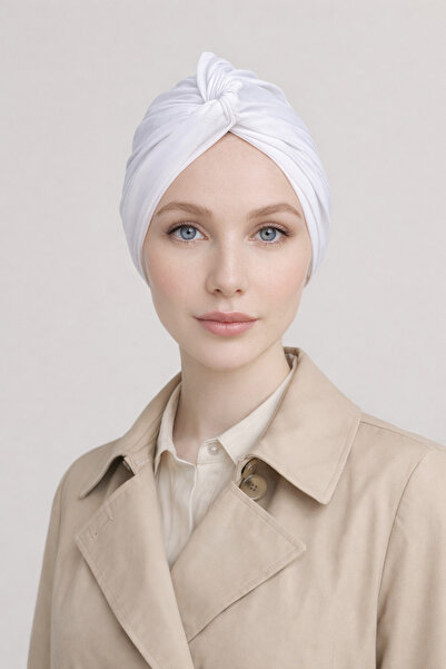 Şirin Giyim Aksesuar Burgu Hazır Bone Tesettür Hijab Beyaz - Hazır Bone Şal E...