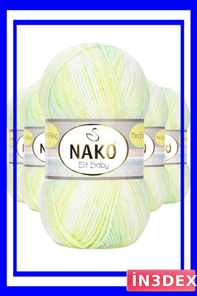 İN3DEX Batik Patterned Baby Knitted Drawstring Set 5 Pieces