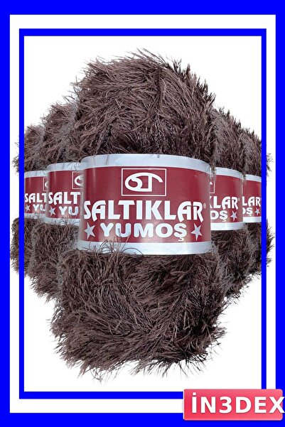 İN3DEX 5 Pieces of Bearded Soft Hand Knitting Yarn Wool Bundle