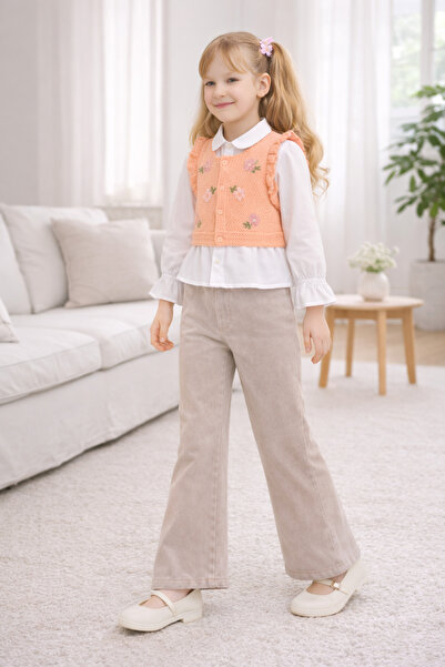 KUMRU KIDS Kumru 586-02-26 Girl's Knitwear Vest Shirt Spanish Style Trousers ...