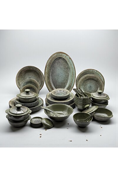 cc bin shihon Luxury 57-piece melamine dinner set for 6 people, marble color,...