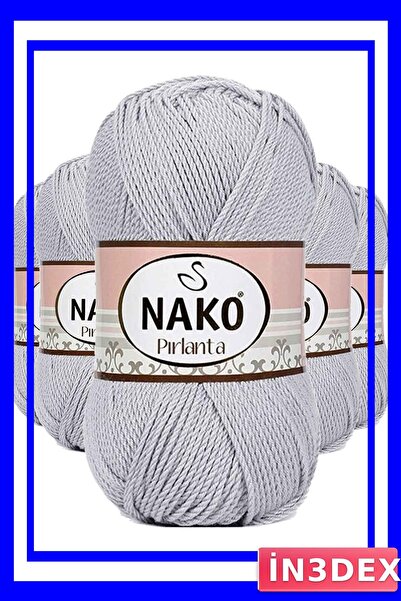 İN3DEX Amigurumi Knitting Yarn 5 Pieces Light Gray Color