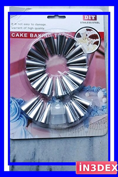 İN3DEX 22-Piece Stainless Steel Cake Mold Set Suitable for Oven Use