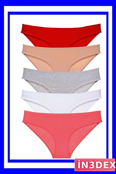İN3DEX 5-Piece Lycra Women's Slip Panties Set Economic Package