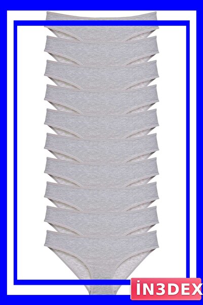 İN3DEX Lycra Women's Slip Panties Set of 10 Gray Color