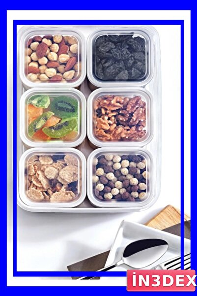 İN3DEX 6-Piece Storage Container Set Kitchen Organization Solution